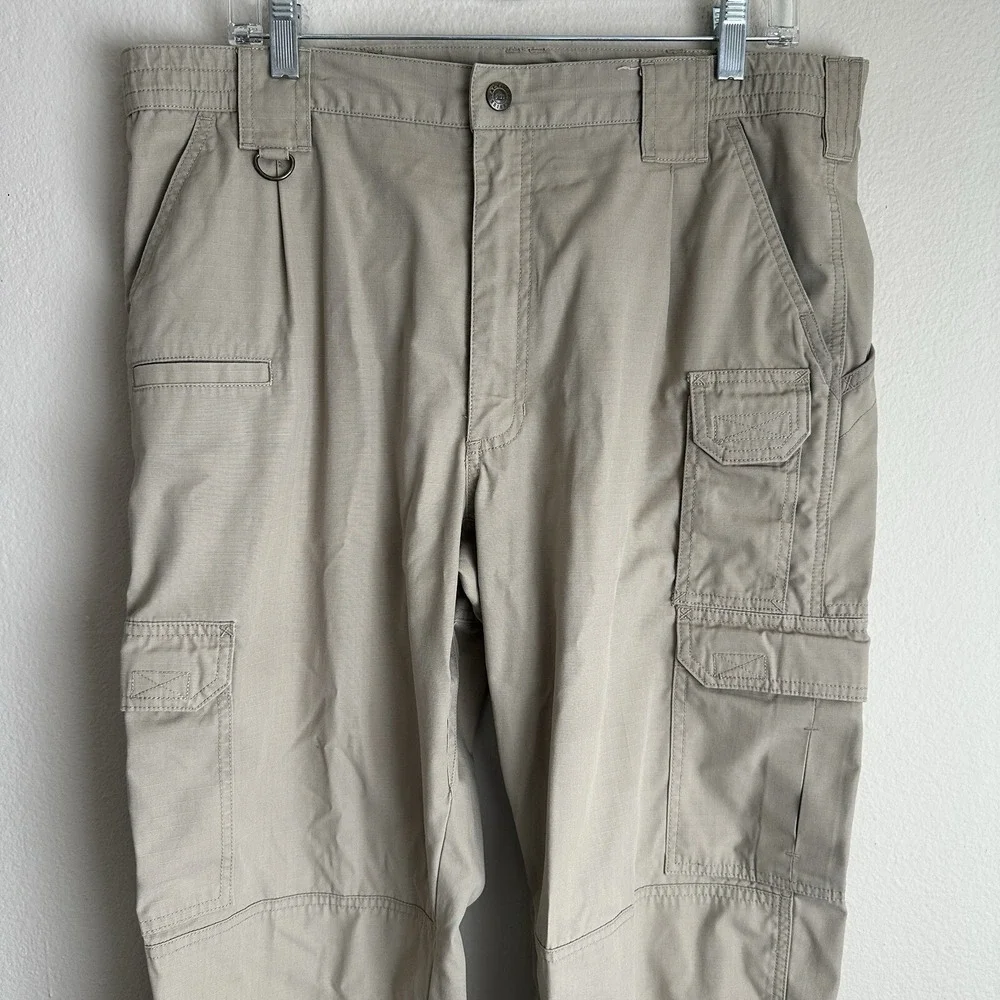 5.11 Tactical Cargo Pants Mens 34x34 Khaki Tan Ripstop Multi-Pocket TDU Workwear